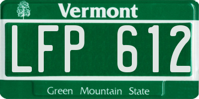 VT license plate LFP612