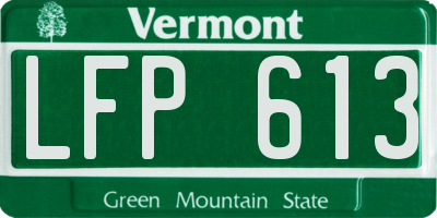 VT license plate LFP613