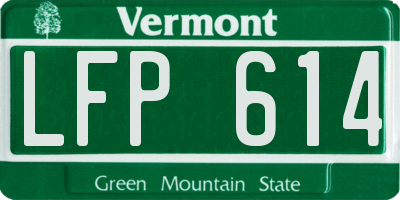 VT license plate LFP614