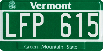 VT license plate LFP615