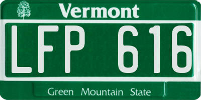VT license plate LFP616