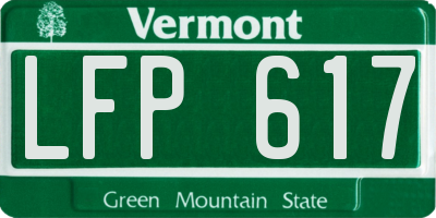 VT license plate LFP617