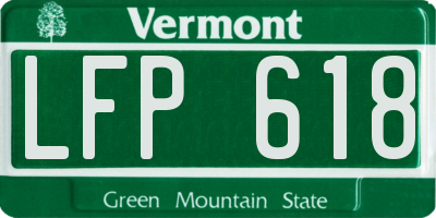 VT license plate LFP618