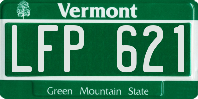 VT license plate LFP621