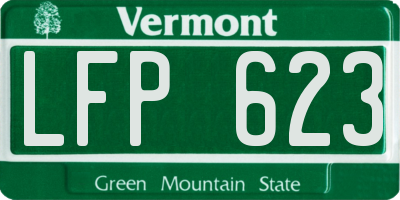 VT license plate LFP623