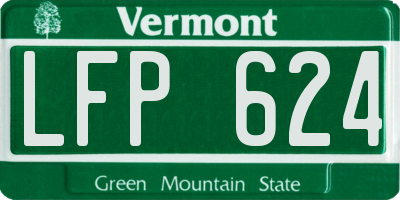 VT license plate LFP624