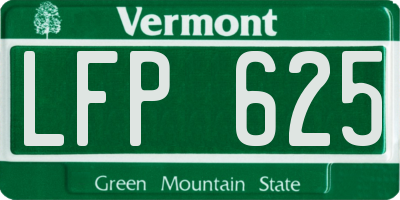 VT license plate LFP625
