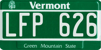 VT license plate LFP626