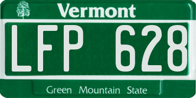 VT license plate LFP628