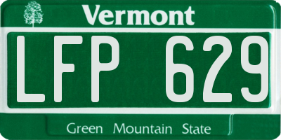VT license plate LFP629