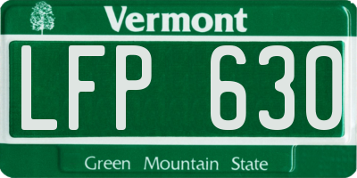 VT license plate LFP630