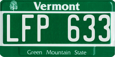 VT license plate LFP633