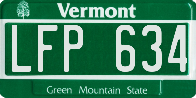 VT license plate LFP634