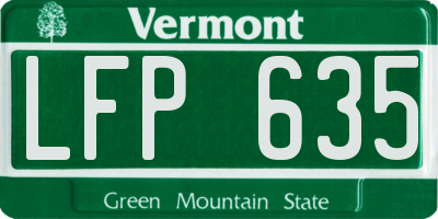 VT license plate LFP635