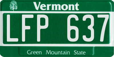 VT license plate LFP637