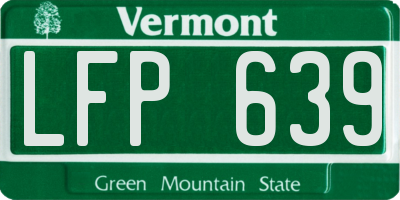 VT license plate LFP639