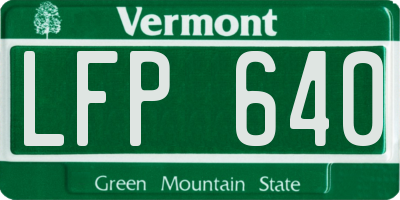 VT license plate LFP640