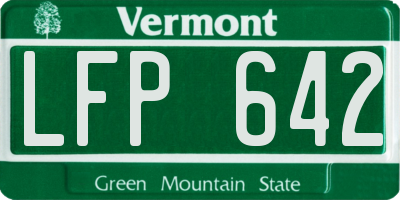 VT license plate LFP642