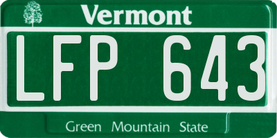 VT license plate LFP643