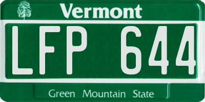 VT license plate LFP644