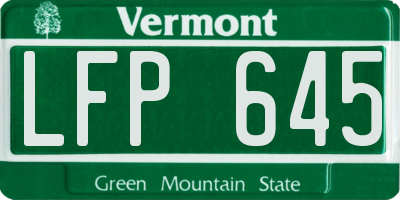 VT license plate LFP645