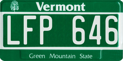 VT license plate LFP646