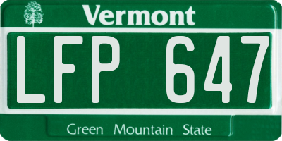 VT license plate LFP647