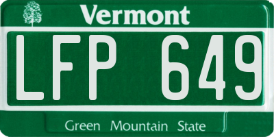 VT license plate LFP649