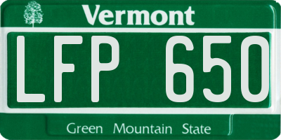VT license plate LFP650