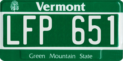 VT license plate LFP651