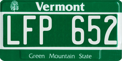 VT license plate LFP652