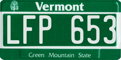 VT license plate LFP653