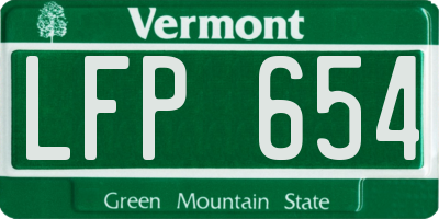 VT license plate LFP654