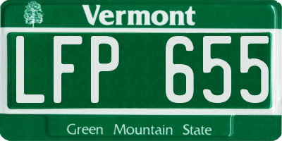 VT license plate LFP655
