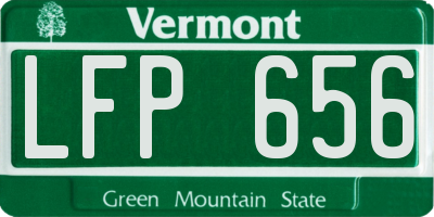 VT license plate LFP656