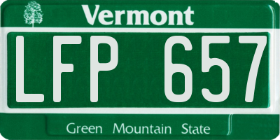 VT license plate LFP657