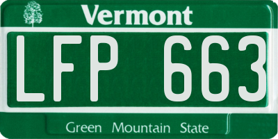 VT license plate LFP663