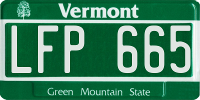 VT license plate LFP665