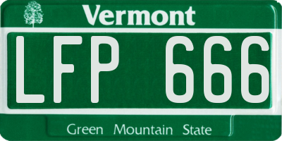 VT license plate LFP666