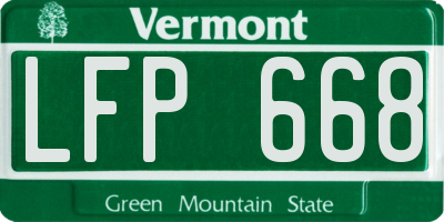 VT license plate LFP668