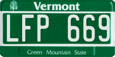 VT license plate LFP669