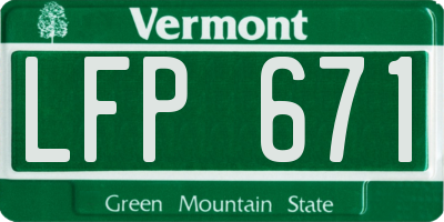 VT license plate LFP671