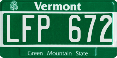 VT license plate LFP672