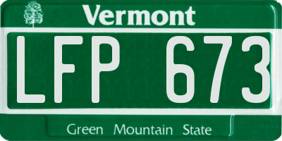 VT license plate LFP673