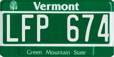 VT license plate LFP674