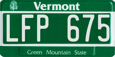 VT license plate LFP675