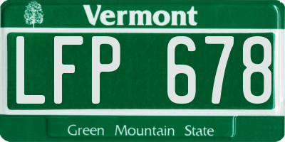 VT license plate LFP678