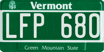 VT license plate LFP680