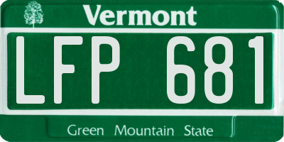 VT license plate LFP681