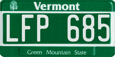 VT license plate LFP685
